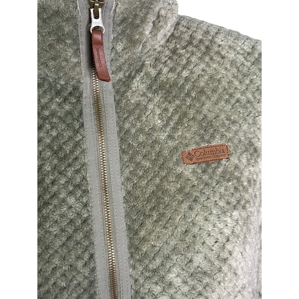 Columbia Womens Fire Side Sherpa Full-Zip Stone Green Fleece Jacket Size Large - Picture 7 of 15